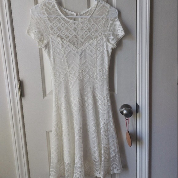 Three Hearts Dresses & Skirts - Three Pink Hearts - Ivory/White Lace Mini Dress